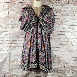 Angie Paisley Mini Dress Coverup Size Large